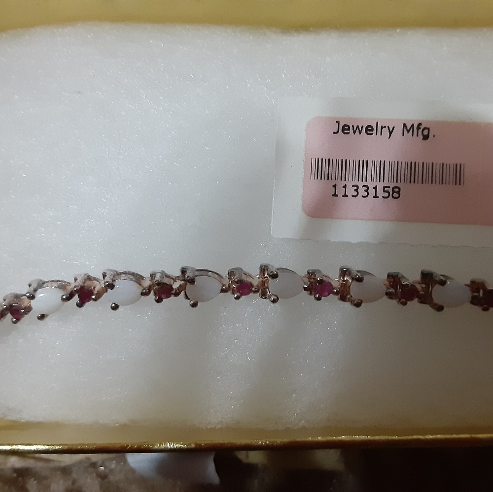 Real opal and ruby bracelet